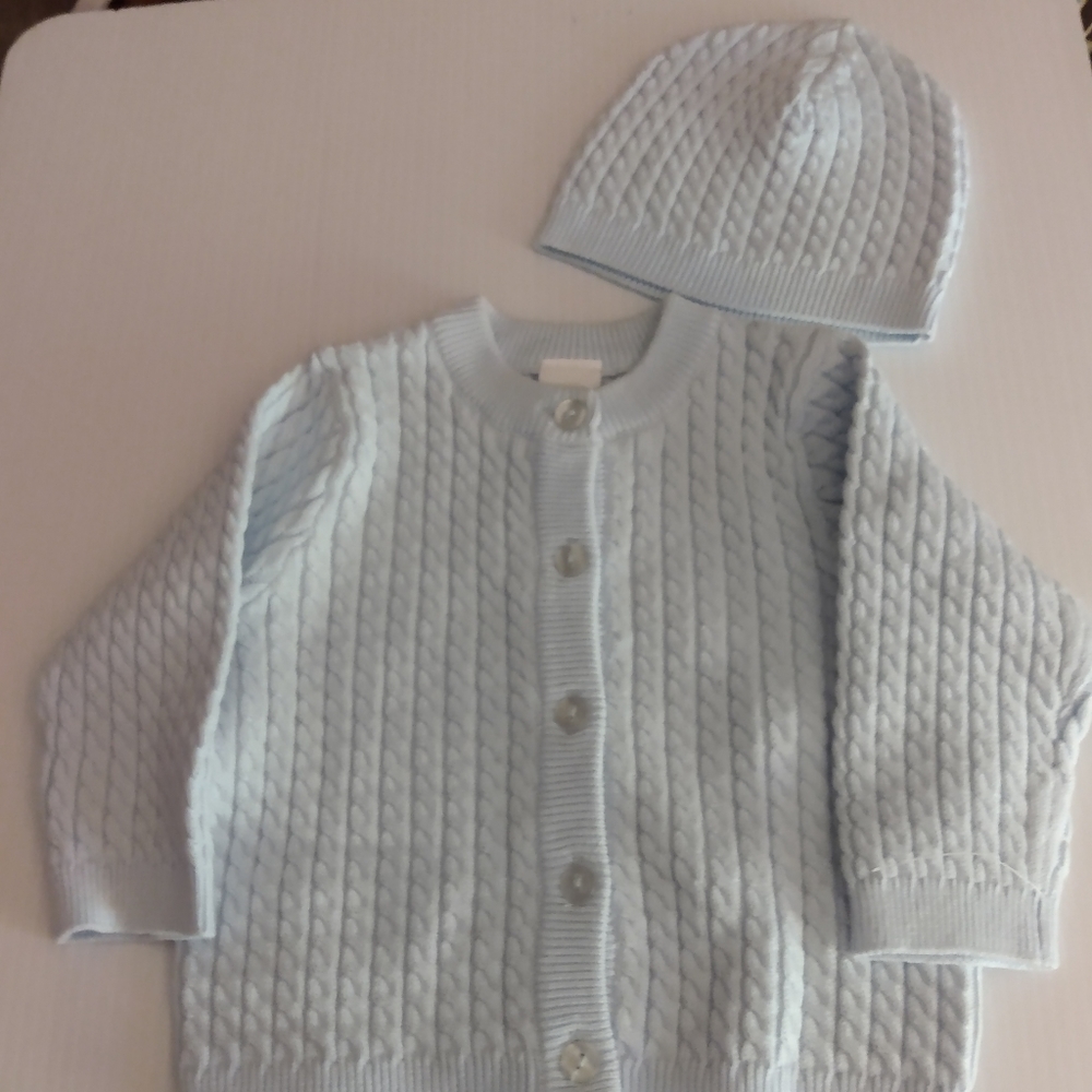 Little Me sweater and hat combo
